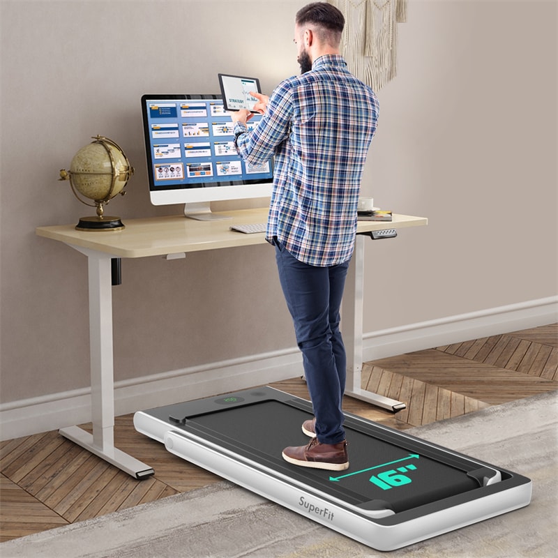 2 in 1 Folding Electric Treadmill 2.25HP Superfit Under Desk Treadmill