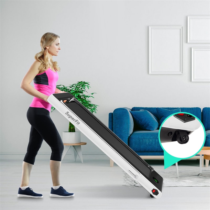 2 in 1 Folding Electric Treadmill 2.25HP Superfit Under Desk Treadmill