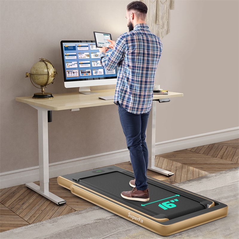 2 in 1 Folding Electric Treadmill 2.25HP Superfit Under Desk Treadmill