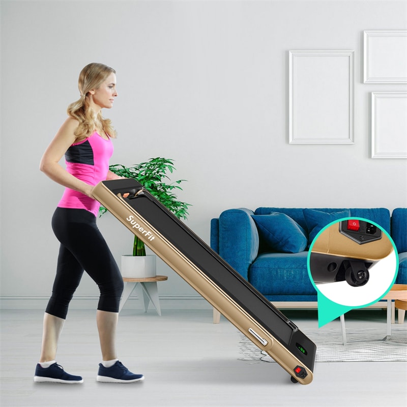 2 in 1 Folding Electric Treadmill 2.25HP Superfit Under Desk Treadmill