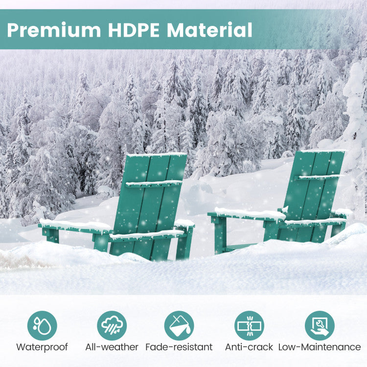 30 Inches Counter Height Bar Stool Outdoor HDPE Tall Adirondack Chair with Armrests and Footrest