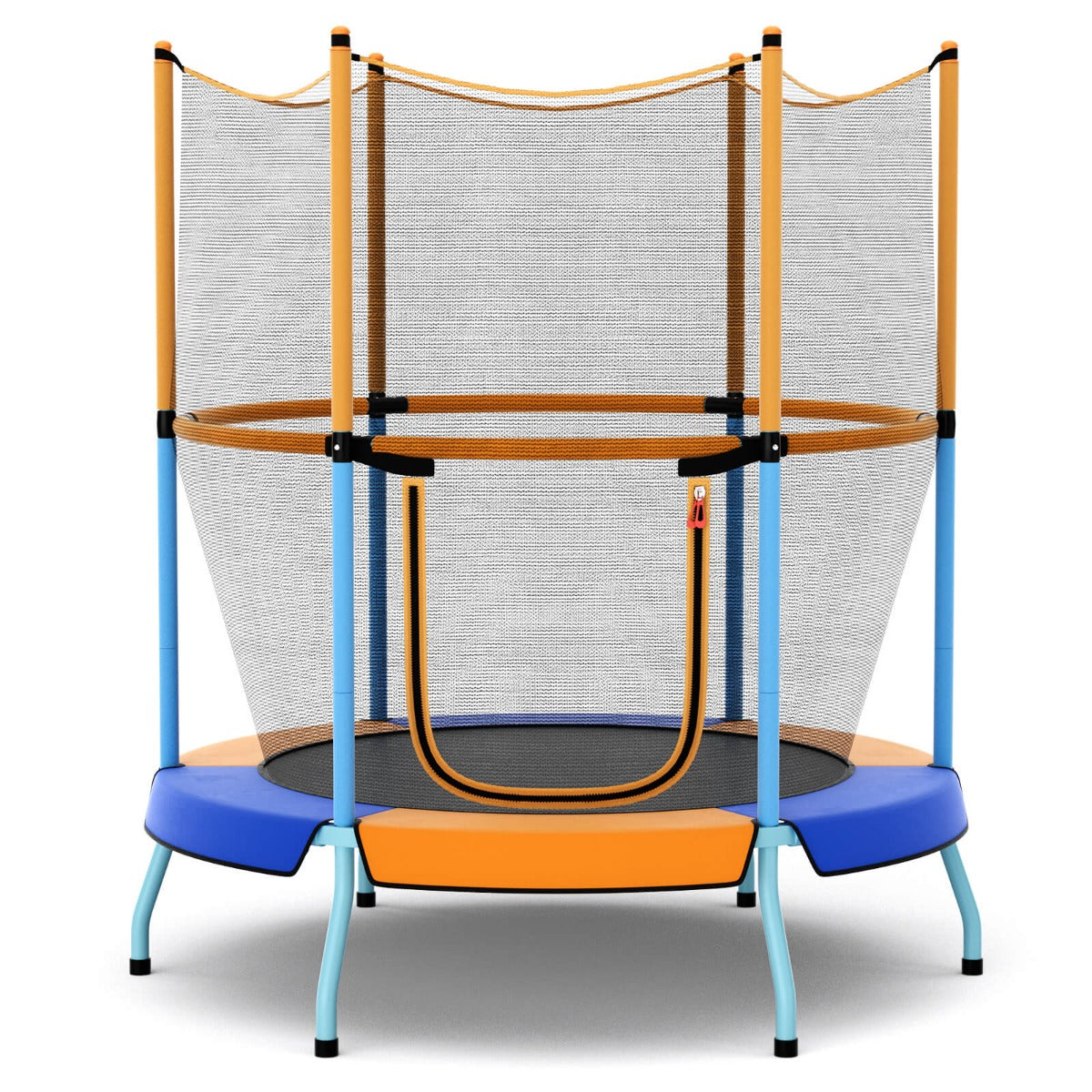 48 Inch Trampoline for Kids with Safety Enclosure Net and Curved Metal Legs