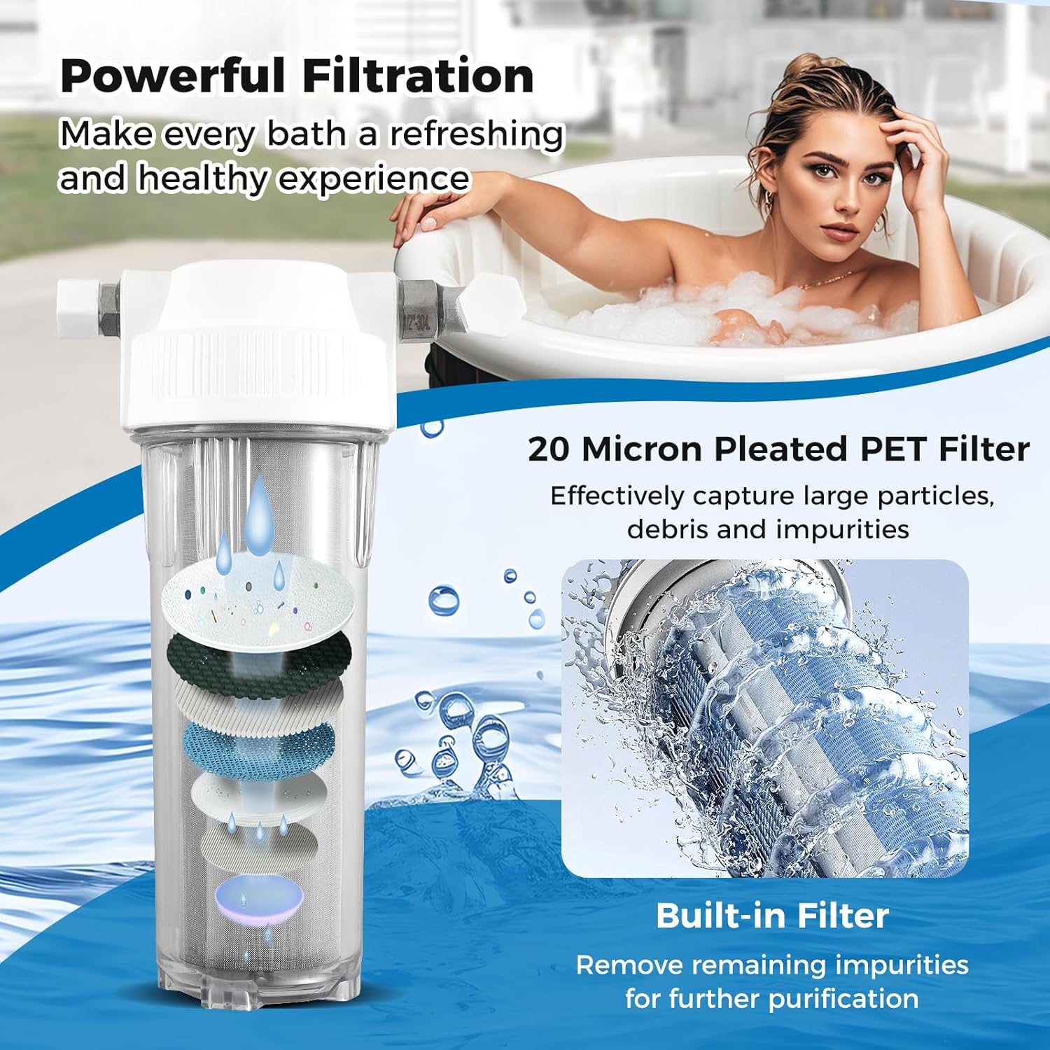 4/5 HP Ice Bath Water Chiller Cold Plunge Tub Chiller with WiFi Control, 2 Filters, Adjust Temperatures, Timers, Insulated Covers