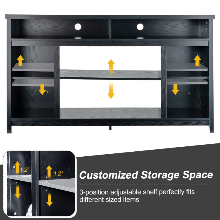 58 Inch Fireplace TV Stand Cabinet Media Entertainment Center TV Console Table with Adjustable Shelf for TVs up to 65 Inches