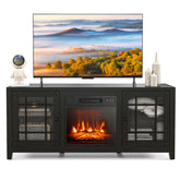 58 Inches Fireplace TV Stand Entertainment Center with 18” Electric Fireplace and Adjustable Shelves for TVs up to 65 Inch