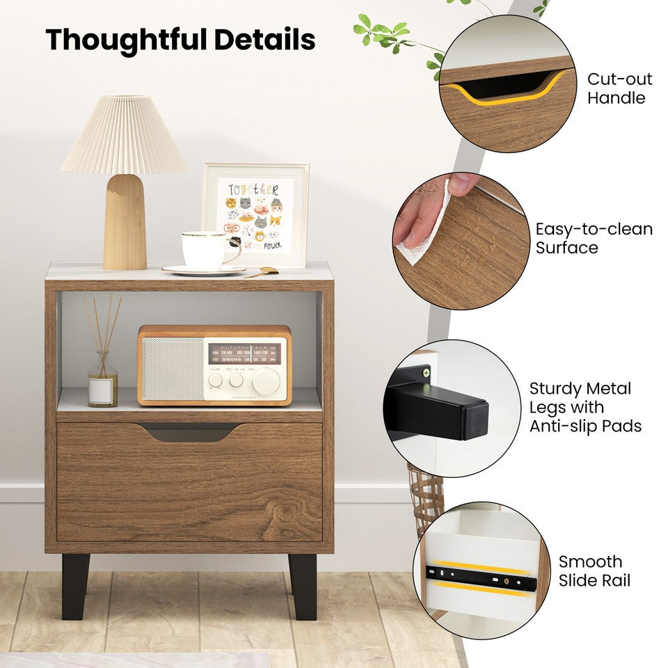 Nightstand Mid Century Modern Bedside Table