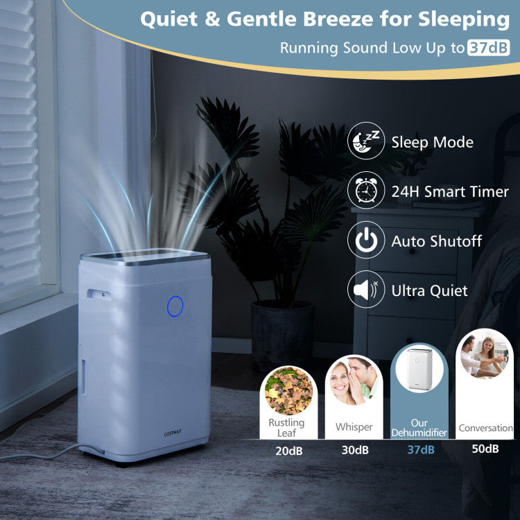 60 Pints Dehumidifier 4000 Sq. Ft Dehumidifier with 24H Timer and 3 Operating Modes for Basements Home