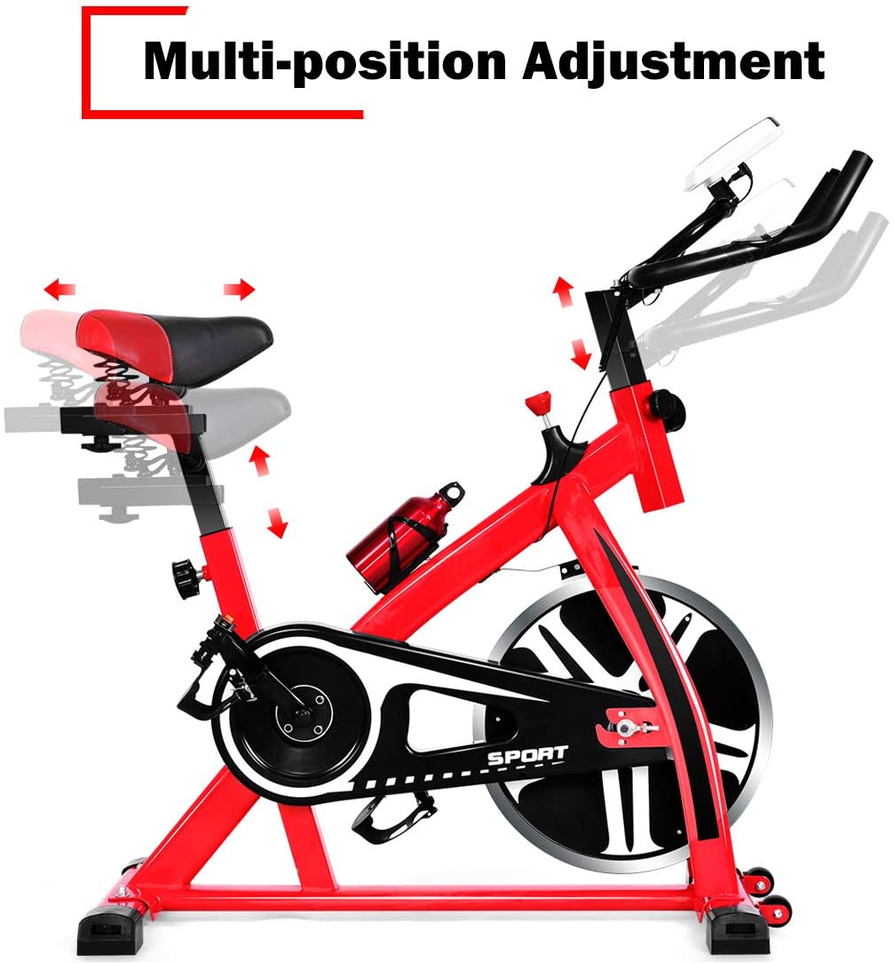Indoor Adjustable Exercise Bike Cycling Training Bicycle with Adjustable Resistance for Cardio Fitness