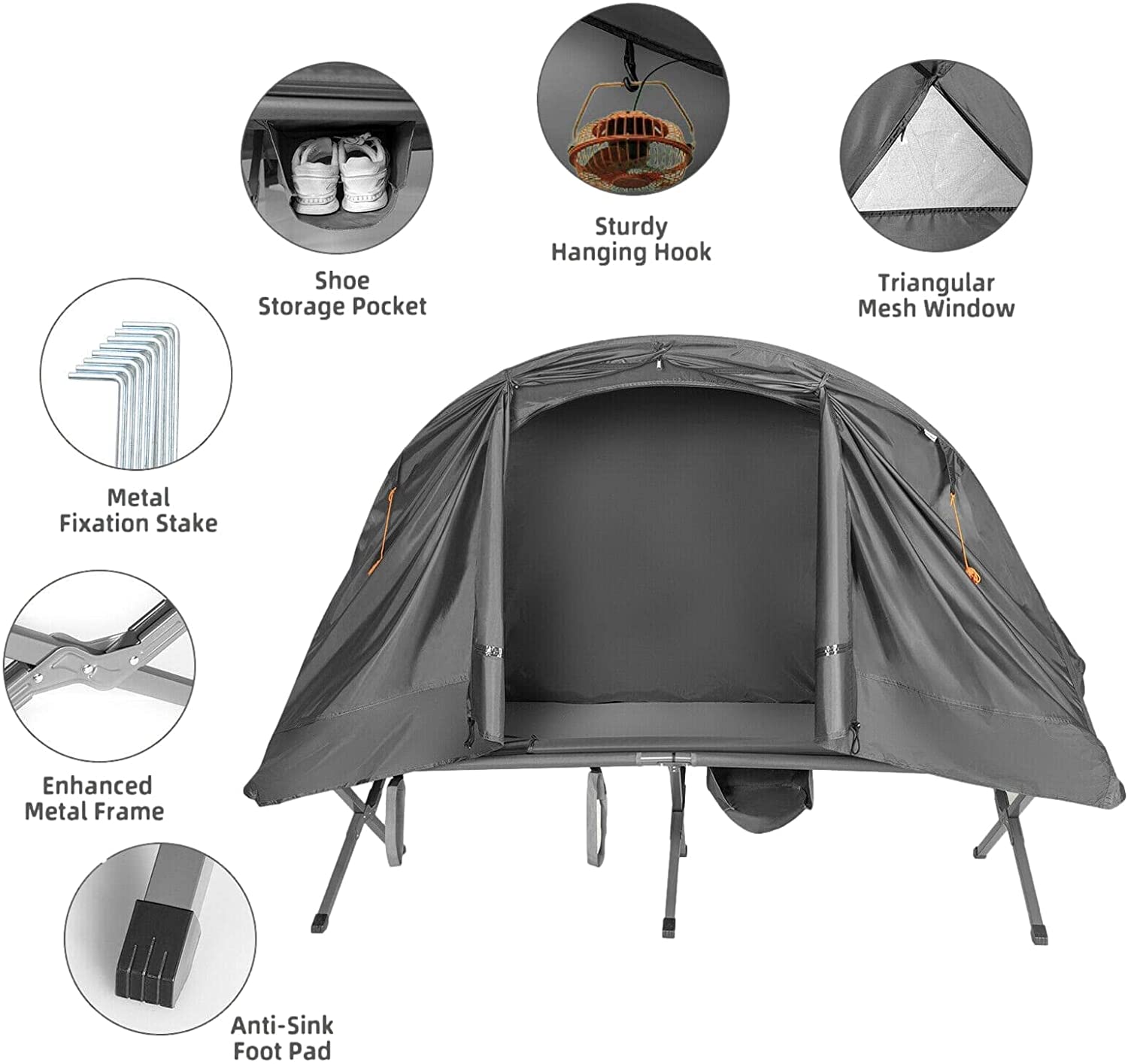 1 Person Portable Camping Tent Cot Outdoor Compact Tent