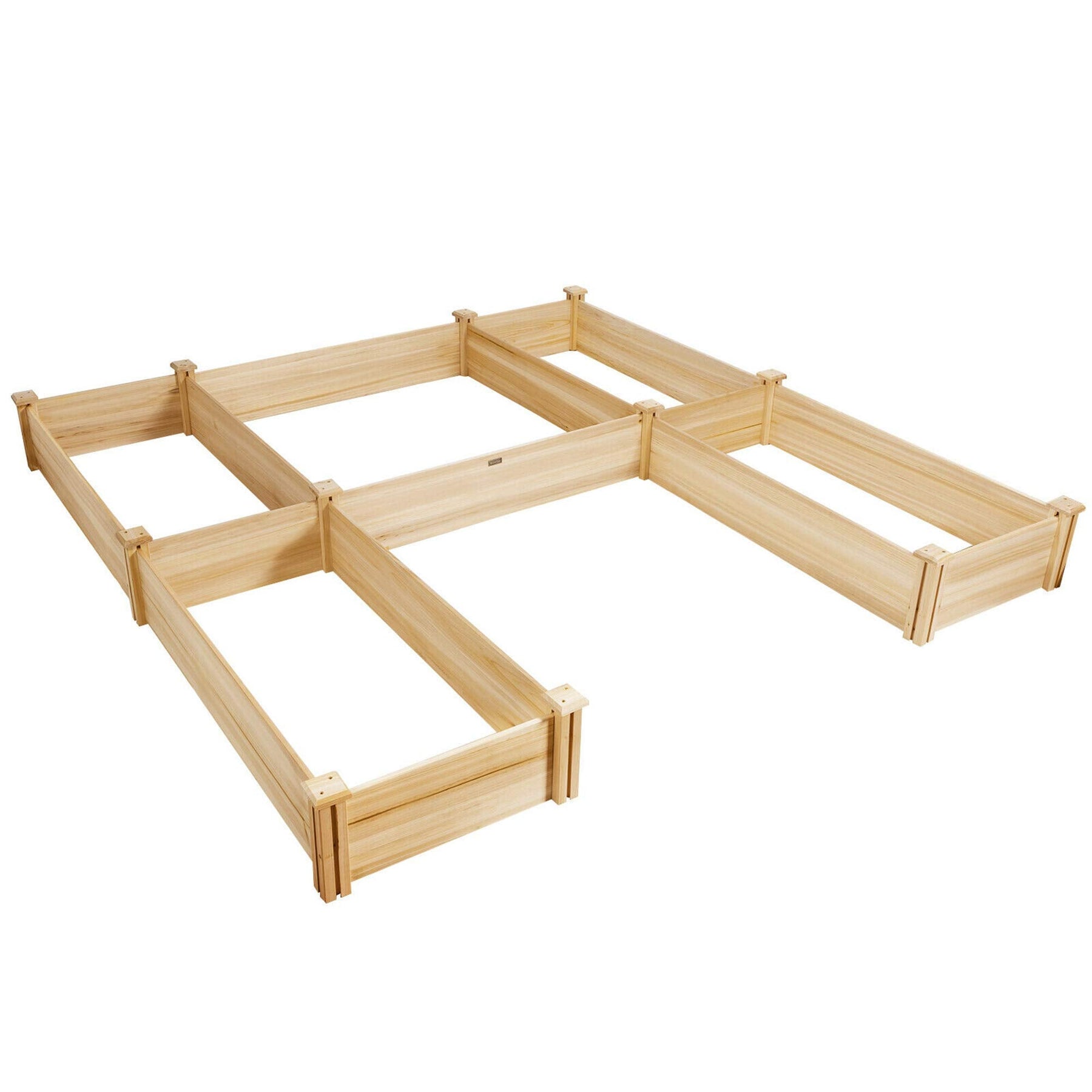 Wood U-Shaped Raised Garden Bed Planter Box for Vegetables Flowers, Garden Container for Backyard Patio Balcony