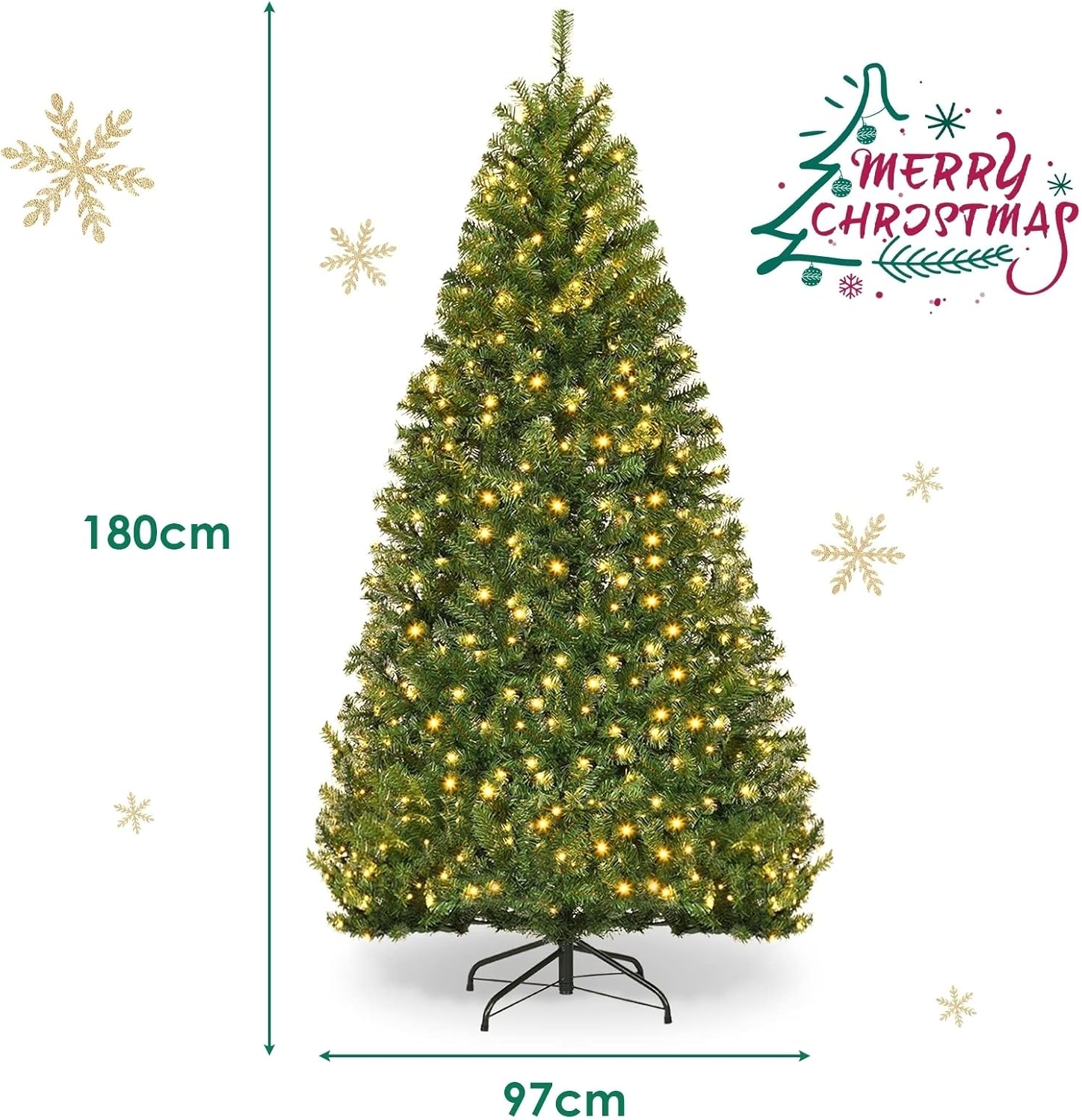 Pre-Lit Artificial Holiday Christmas Xmas Tree with 11 Mode & Color Lights
