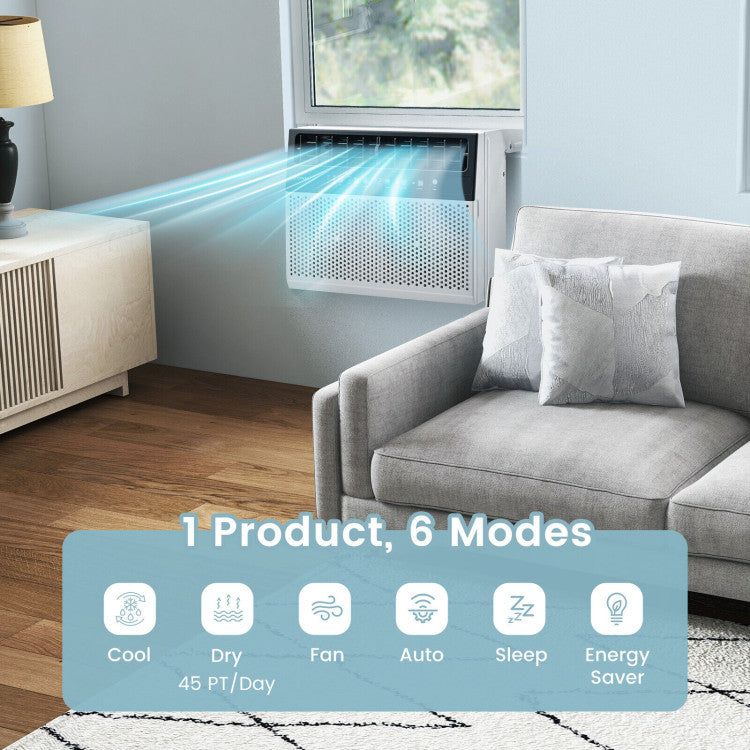 10000/12000 BTU(Ashrae) U Shaped Window Air Conditioner Dual Control Window Ac Unit Dehumidifier with 6 Modes and 3 Wind Speed