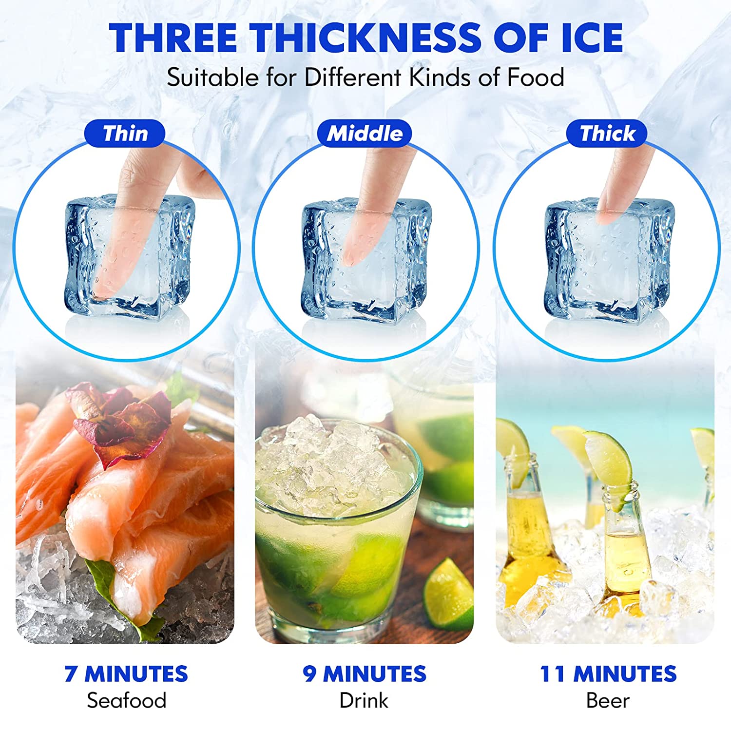 80Lbs/24H Commercial Built-in Lab Ice Maker Free-Standing Under Counter Ice Machine with LED Light and 24H Timer
