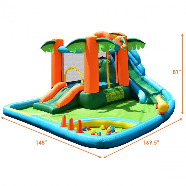 Jungle Bounce House Inflatable Castle with Water Slides