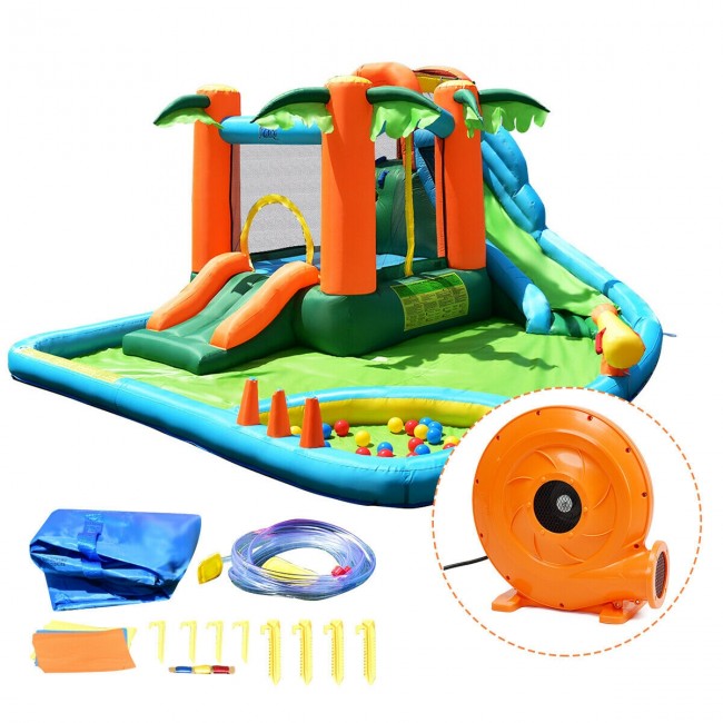 Jungle Bounce House Inflatable Castle with Water Slides