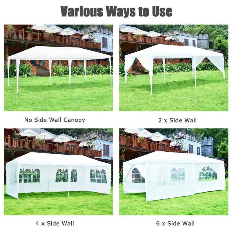 10' x 20' Outdoor Wedding Party Tent Camping Shelter Gazebo Canopy with 6 Sidewalls