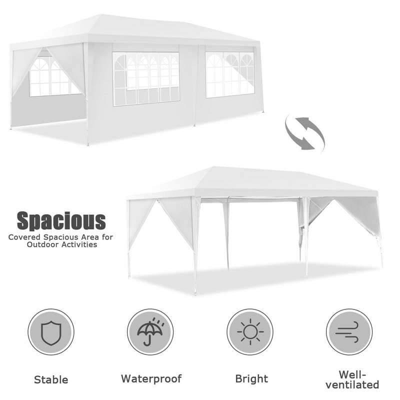 10' x 20' Outdoor Wedding Party Tent Camping Shelter Gazebo Canopy with 6 Sidewalls