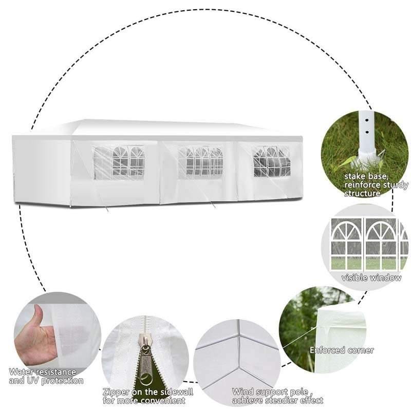10' x 30' Party Tent Wedding Canopy Gazebo with Side Walls