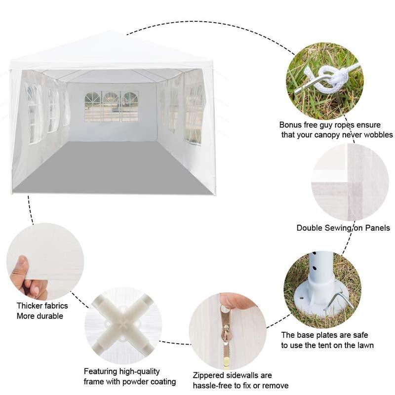 10' x 30' Party Tent Wedding Canopy Gazebo with Side Walls