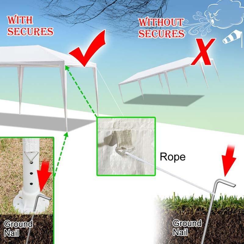 10' x 30' Outdoor Party Wedding Tent Canopy With 5 Sidewall