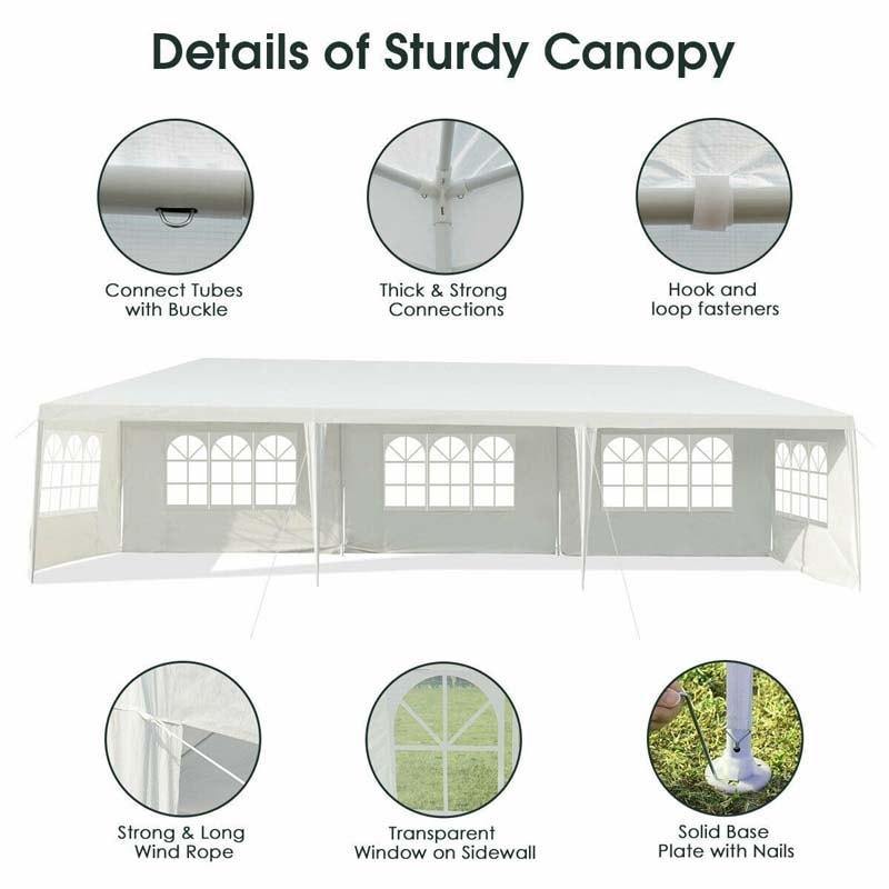 10' x 30' Outdoor Party Wedding Tent Canopy With 5 Sidewall