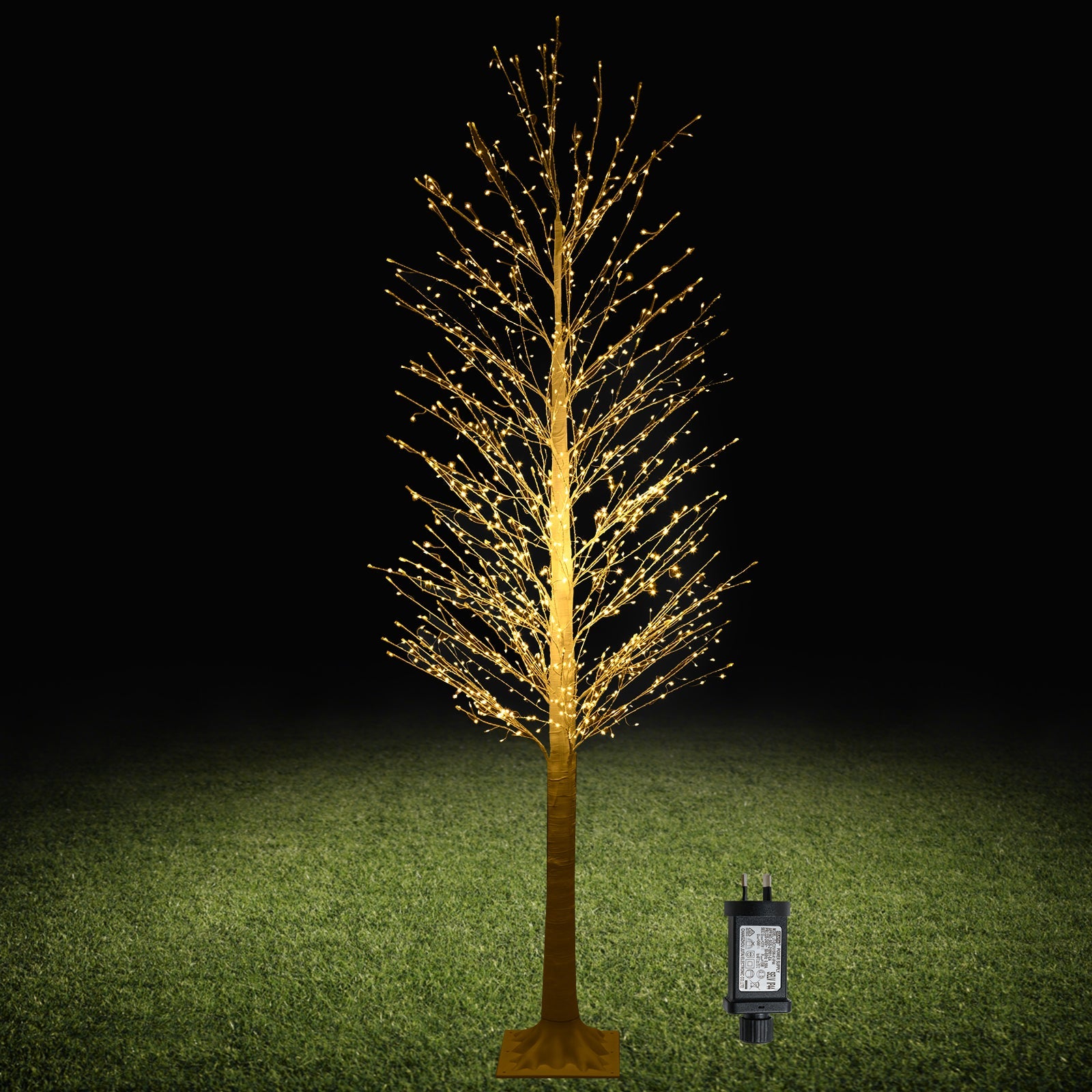 210 CM LED Lighted White Twig Tree, Birch Tree w/ 1008 Steady on Lights &144 Twinkle Star Lights for Indoor Outdoor