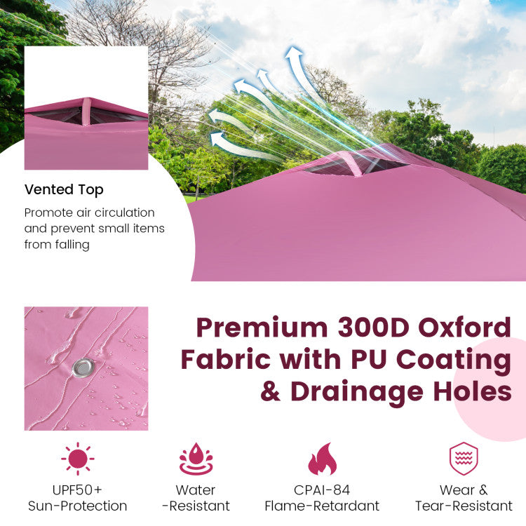 10 x 10 Feet Portable Commercial Pop-up Canopy Foldable Party Tent Awning with Detachable Sidewall and Roller Bag