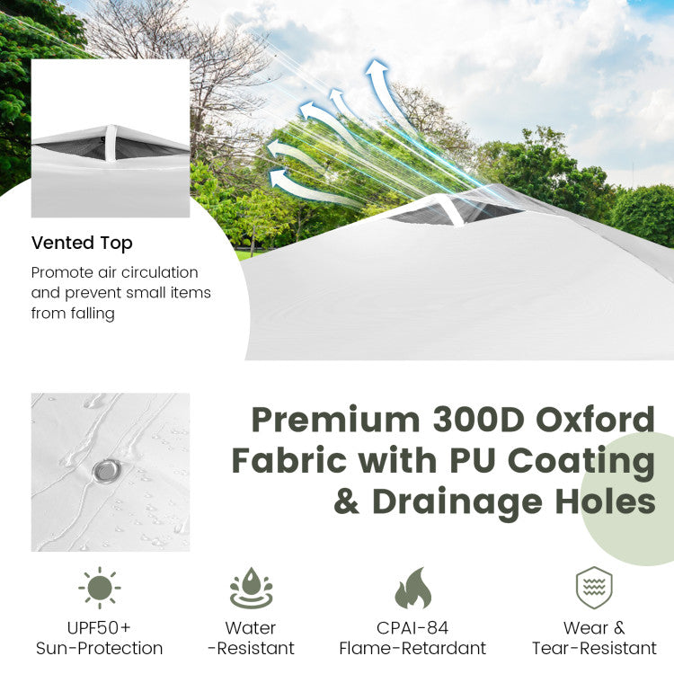10 x 10 Feet Portable Commercial Pop-up Canopy Foldable Party Tent Awning with Detachable Sidewall and Roller Bag