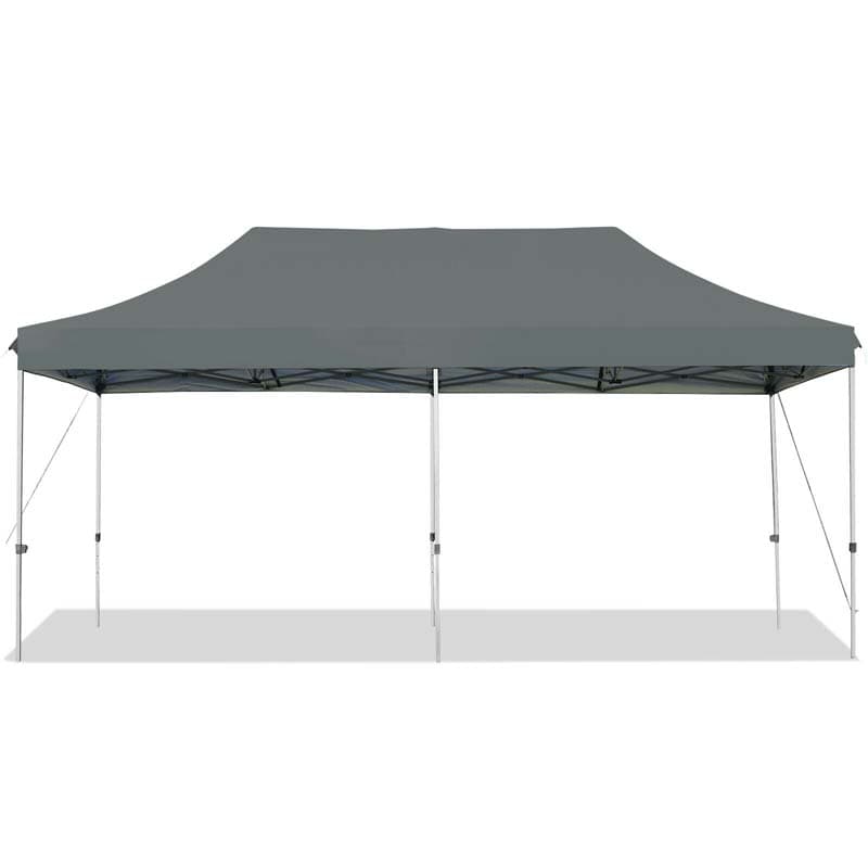 10 x 20 FT Outdoor Pop Up Canopy Portable Folding Camping Tent with Adjustable Height and Storage Bag