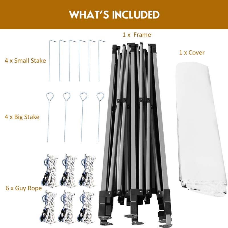 10 x 20 FT Outdoor Pop Up Canopy Portable Folding Camping Tent with Adjustable Height and Storage Bag