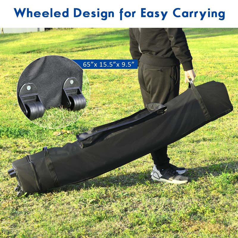 10 x 20 FT Outdoor Pop Up Canopy Portable Folding Camping Tent with Adjustable Height and Storage Bag