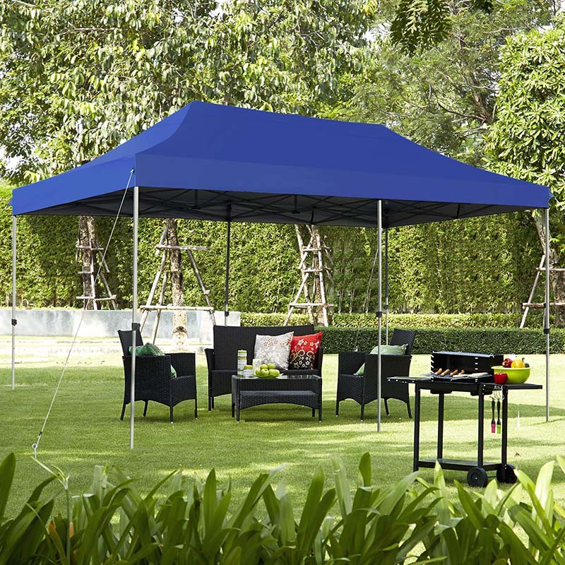 10 x 20 FT Outdoor Pop Up Canopy Portable Folding Camping Tent with Adjustable Height and Storage Bag