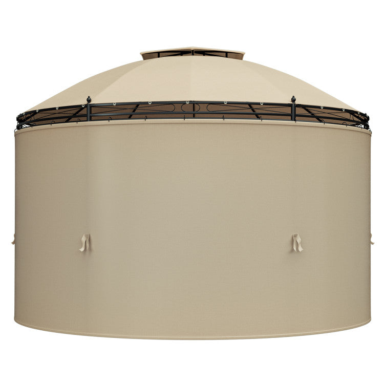 11.5 Feet Outdoor Dome Gazebo Patio Round Canopy Shelter with Removable Curtain and Large Activity Space