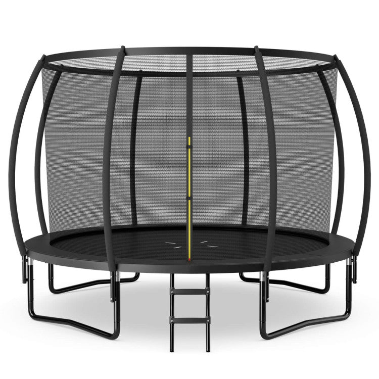 12FT ASTM Approved Trampolines Outdoor Large Recreational Trampoline with Enclosure Net and Safety Pad for Kids Youth Adults