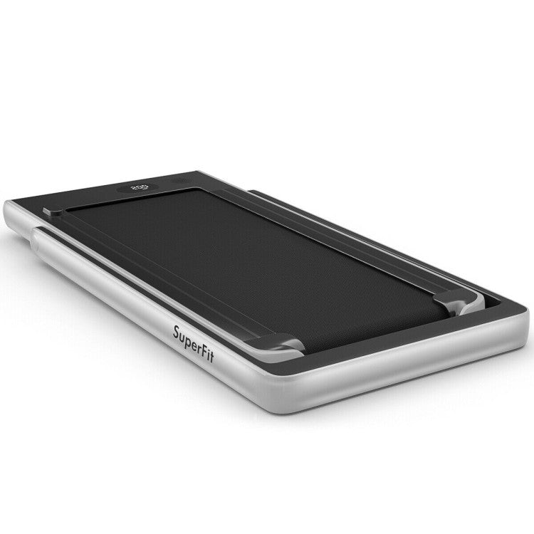 2-in-1 Folding Electric Motorized Treadmill with Remote Control and Dual Display