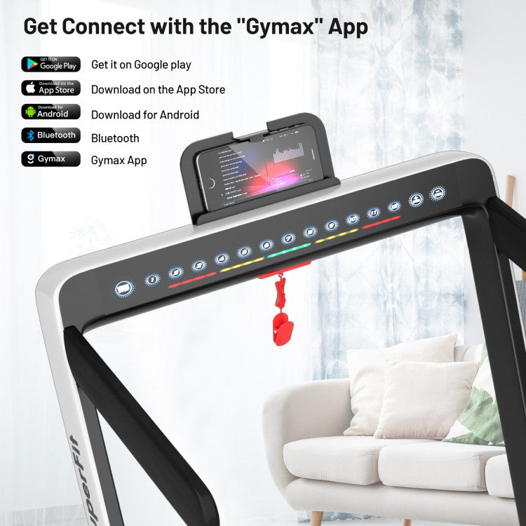 2-in-1 Folding Electric Motorized Treadmill with Remote Control and Dual Display