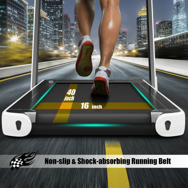2-in-1 Folding Electric Motorized Treadmill with Remote Control and Dual Display