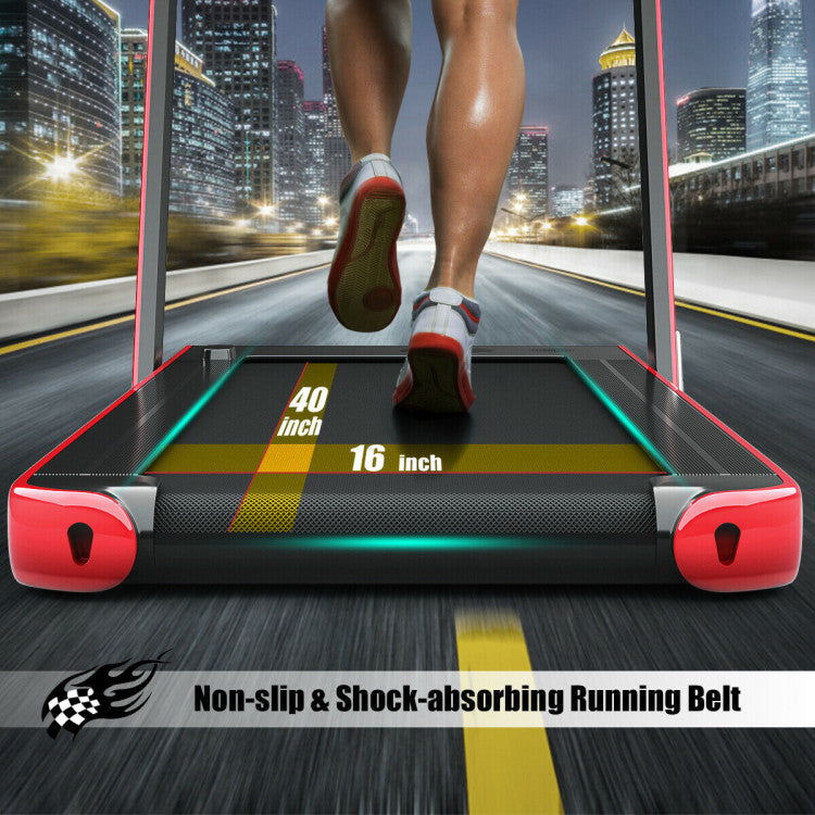 2-in-1 Folding Electric Motorized Treadmill with Remote Control and Dual Display