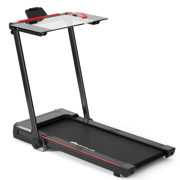 2.25 HP 3-in-1 Electric Folding Treadmill Running Machine with Large Desk and LCD Display