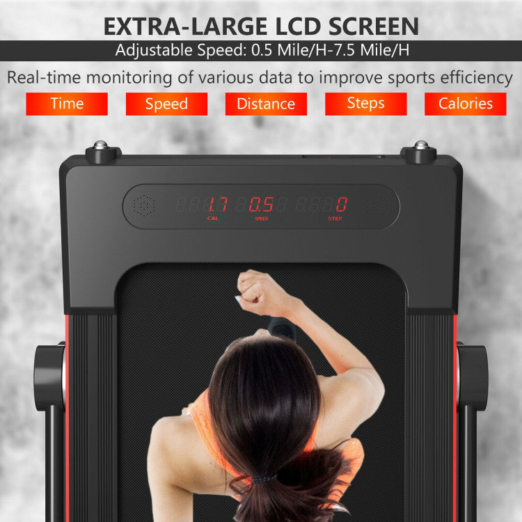 2.25 HP 3-in-1 Electric Folding Treadmill Running Machine with Large Desk and LCD Display