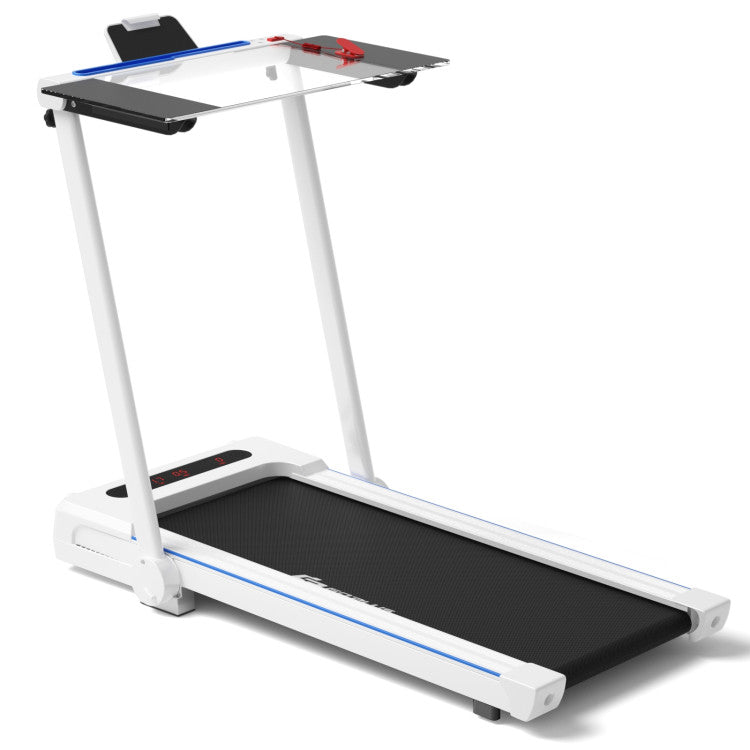2.25 HP 3-in-1 Electric Folding Treadmill Running Machine with Large Desk and LCD Display