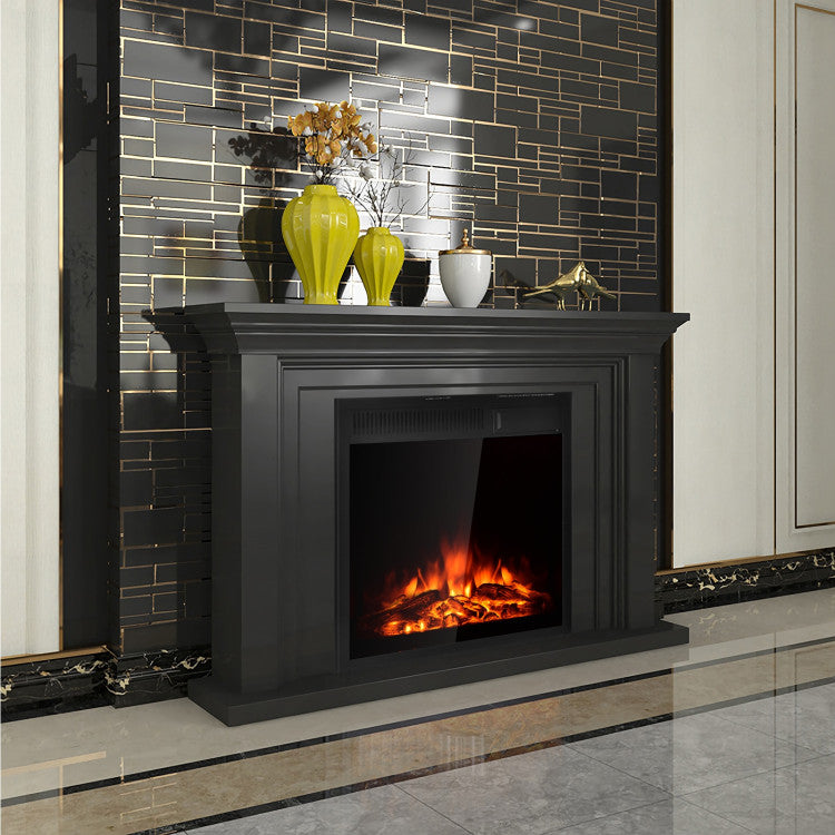 22.5 Inch Realistic Flames Electric Fireplace Insert Recessed and Freestanding Heater with Overheating Protection Remote Control