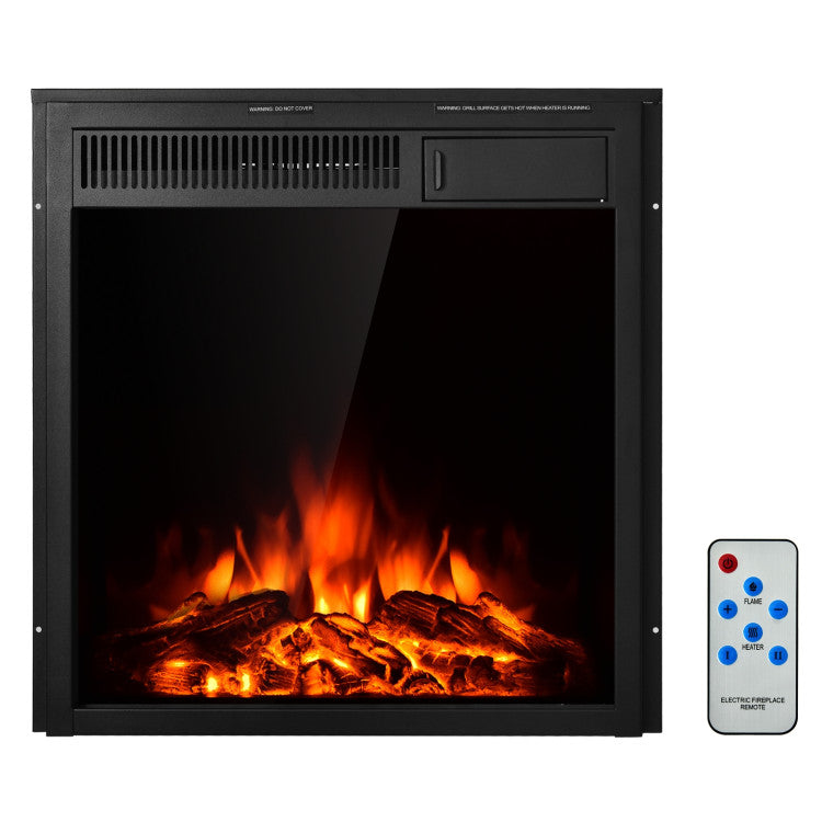 22.5 Inch Realistic Flames Electric Fireplace Insert Recessed and Freestanding Heater with Overheating Protection Remote Control