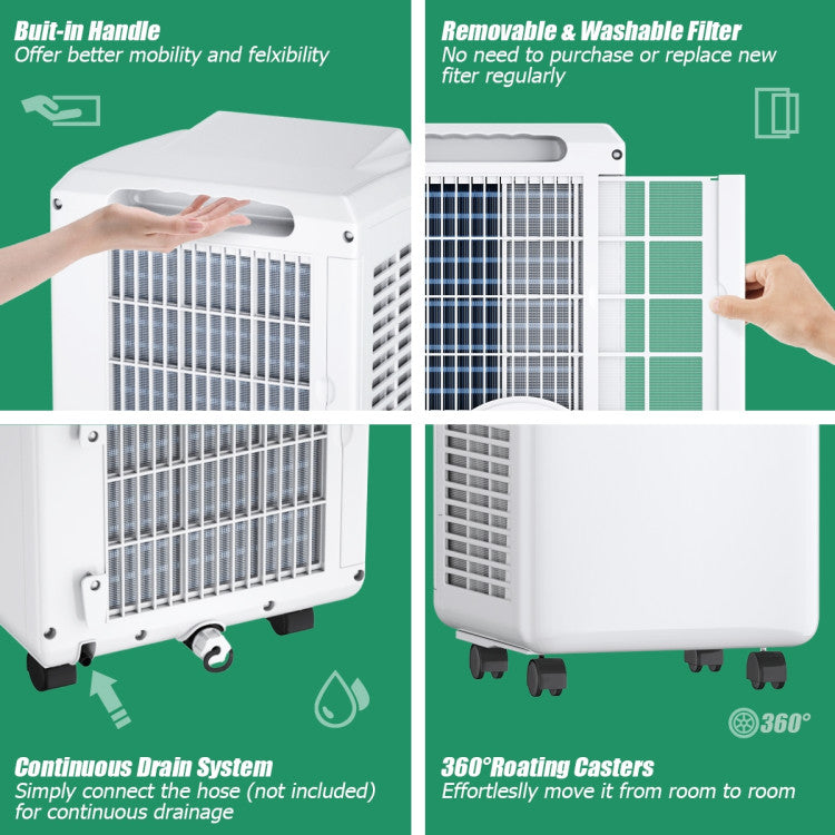3-In-1 Multifunctional Air Cooler 8000BTU Portable Air Conditioner with Remote Control