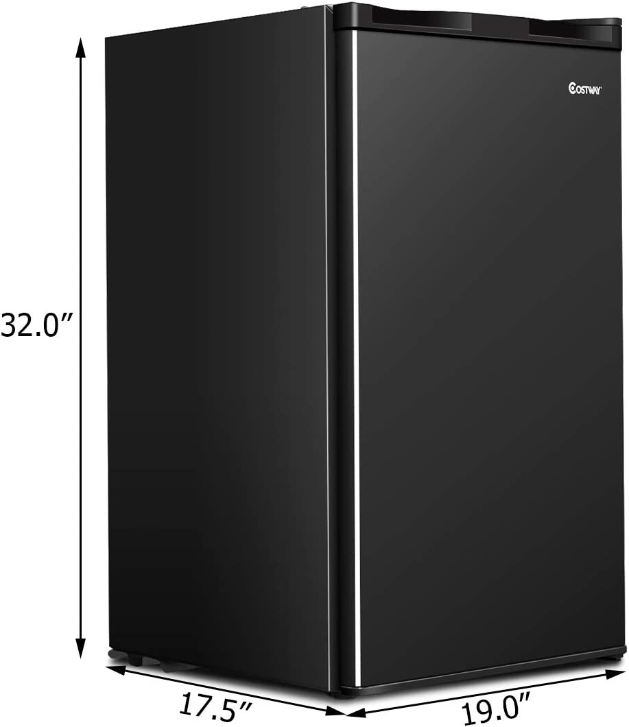 3.2 CU.FT Compact Refrigerator Single Door Freezer Mini Cooler Fridge with Adjustable Thermostat and Removable Glass Shelves for Dorm Apartment Office