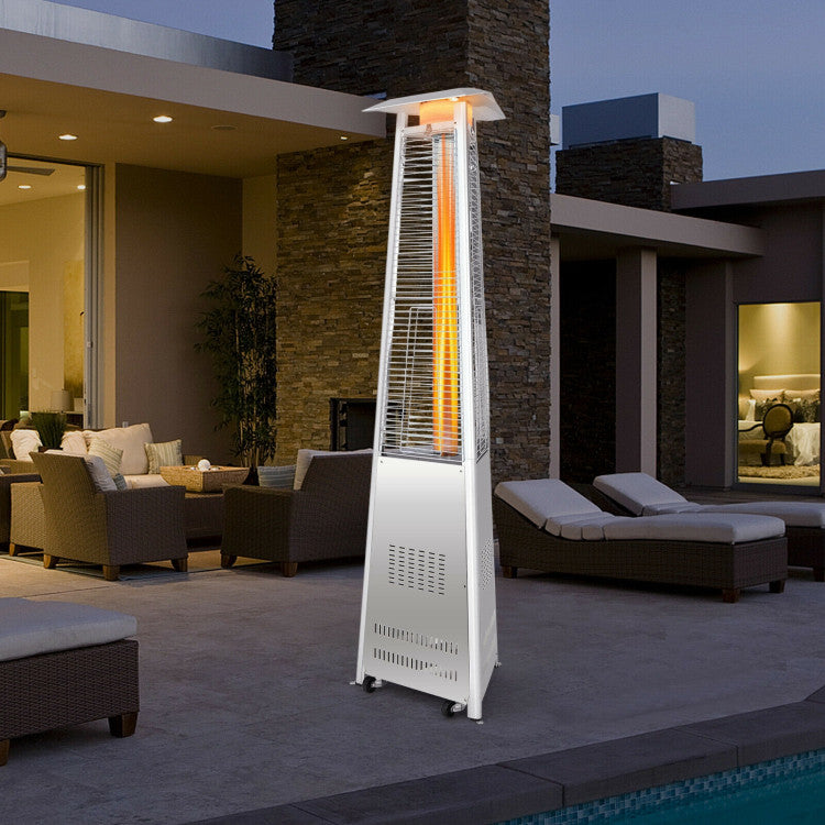 42000 BTU Outdoor Stainless Steel Pyramid Propane Heater With Ignition System and Wheels
