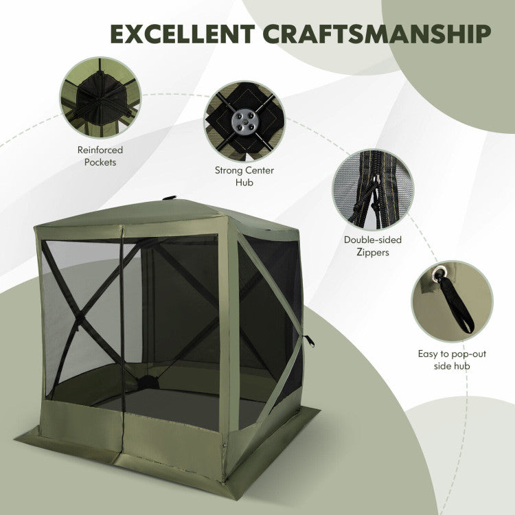 6.7 x 6.7 Feet Pop Up Gazebo Portable Screen Tent Instant Canopy Shelter with Netting and Carry Bag for Camping