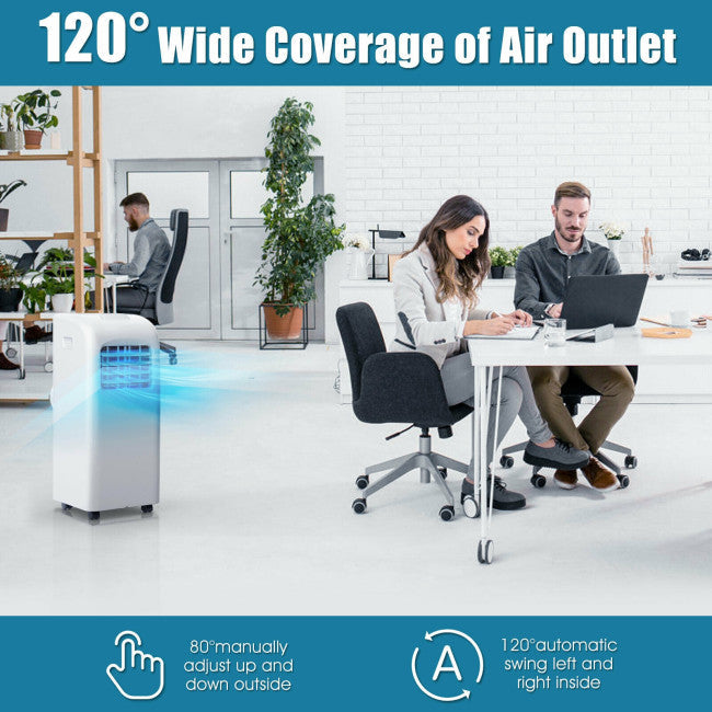 8000 BTU Portable Air Conditioner Cooler with Dehumidifier Function and Remote Control