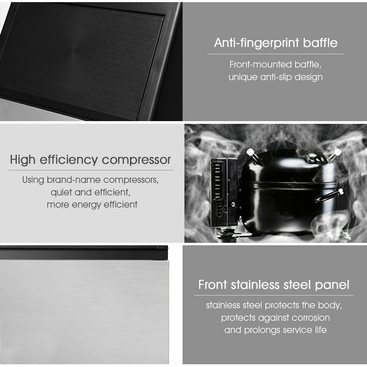 110LBS 24H Portable Built-In Stainless Steel Commercial Ice Maker Machine with Full Set of Accessories