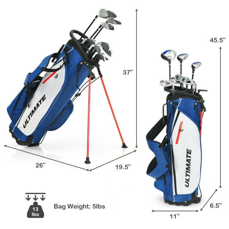 Complete Golf Clubs Package Set with Free Putter & Stand Bag for Men Women